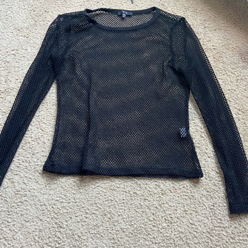 long sleeve mesh top